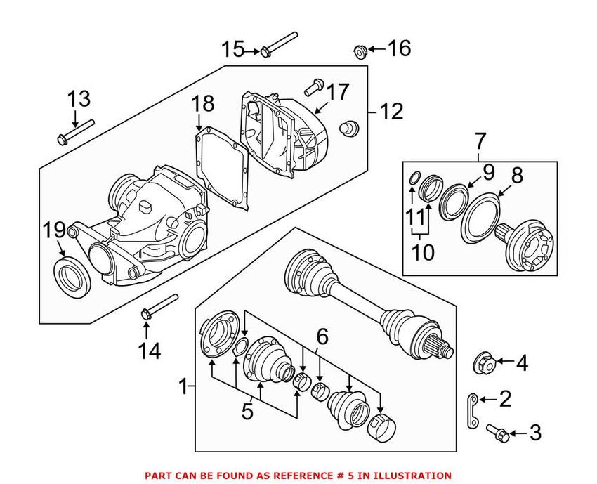 BMW CV Joint Boot Kit - Rear Outer 33217572439